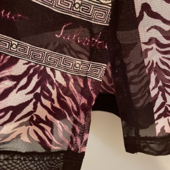 Salvatore Ferragamo Logo Zebra Print Mesh Button Down Shirt size M - Picture 9 of 10